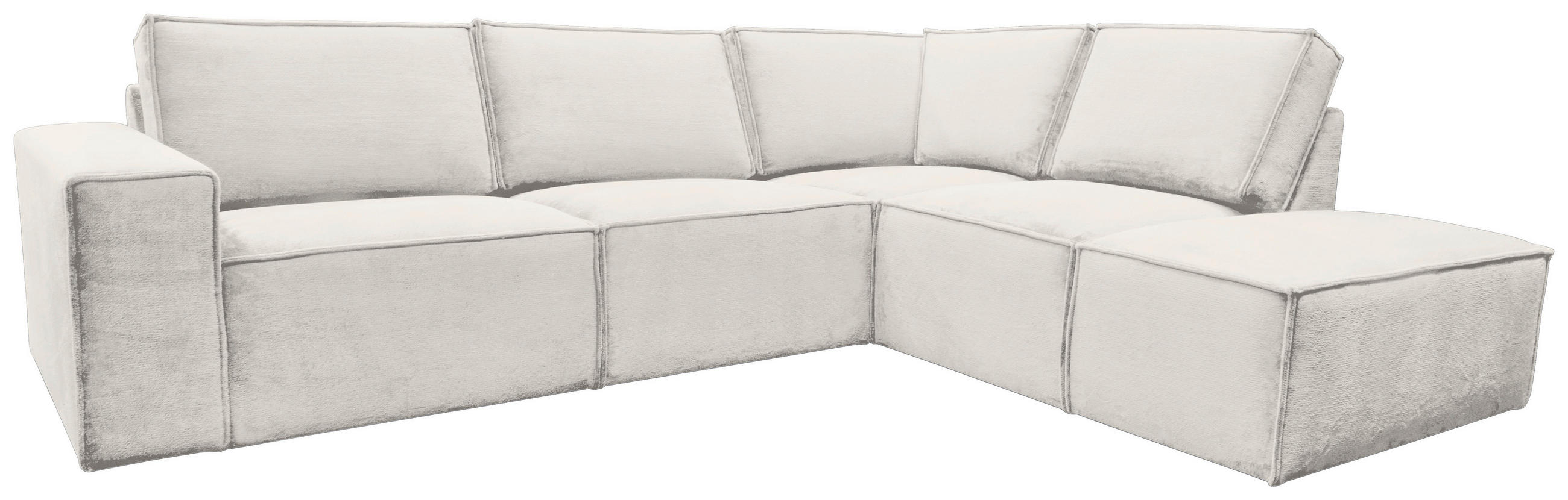 ECKSOFA Naturfarben Chenille  - Schwarz/Naturfarben, KONVENTIONELL, Kunststoff/Textil (275/212cm) - Carryhome