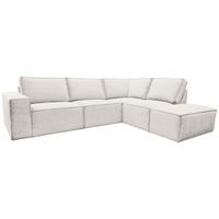 ECKSOFA Naturfarben Chenille  - Schwarz/Naturfarben, KONVENTIONELL, Kunststoff/Textil (275/212cm) - Carryhome
