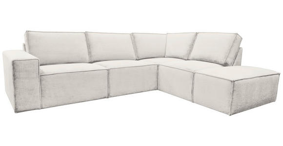 ECKSOFA Naturfarben Chenille  - Schwarz/Naturfarben, KONVENTIONELL, Kunststoff/Textil (275/212cm) - Carryhome