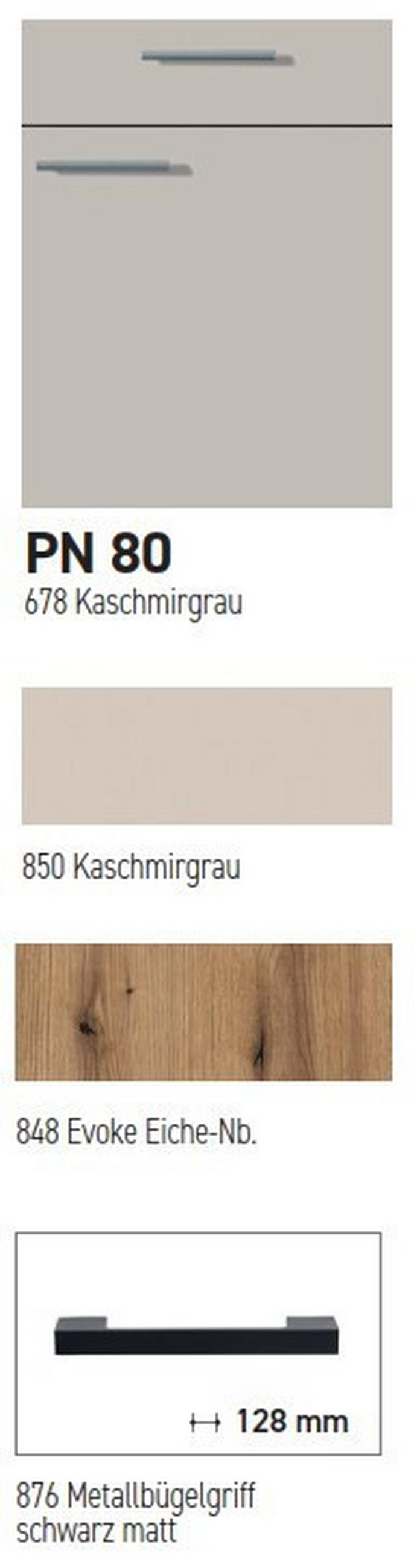 KÜCHENBLOCK PN 80 290 cm  in Eichefarben, Kaschmir  - Kaschmir/Eichefarben, Design, Holzwerkstoff/Metall (290cm) - Pino