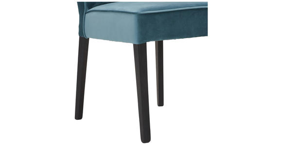 STUHL Samt Salbeigrün, Schwarz Buche massiv - Salbeigrün/Schwarz, LIFESTYLE, Holz/Textil (42/95/57cm) - Carryhome