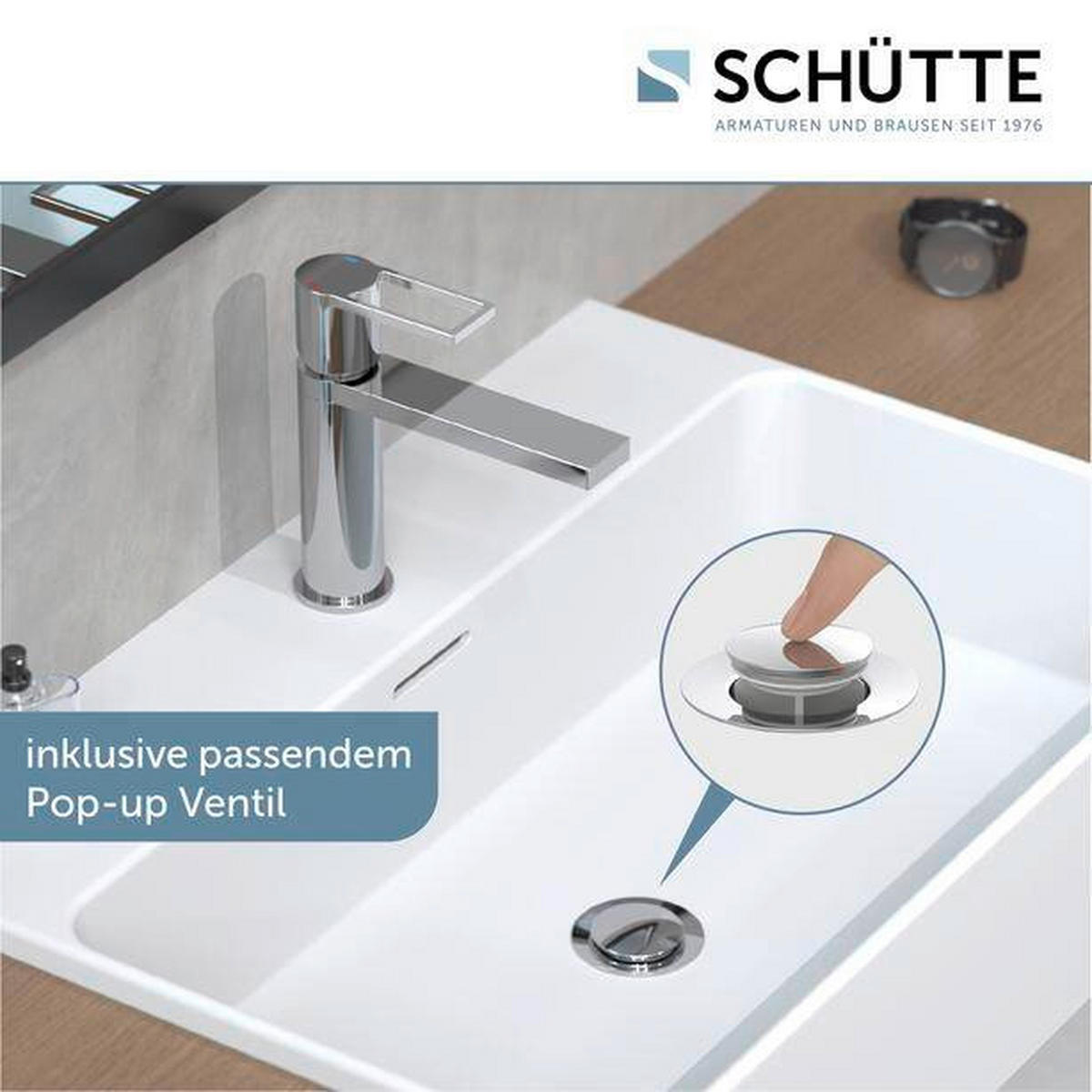WASCHTISCHARMATUR 5/18/18 cm  - Chromfarben, Basics, Metall (5/18/18cm) - Schütte