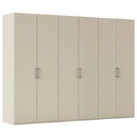 DREHTÜRENSCHRANK 301/235/61 cm,  in Champagner, 6-türig  - Edelstahlfarben/Champagner, Basics, Holzwerkstoff/Metall (301/235/61cm) - Novel