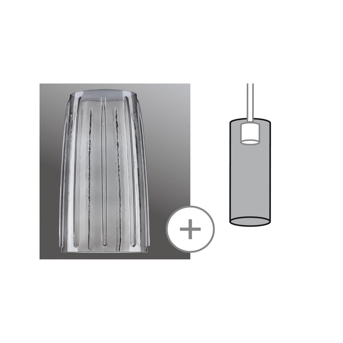 SCHIENENSYSTEM-LEUCHTENSCHIRM URail   - Design, Glas (28cm) - Paulmann