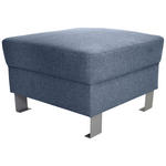 HOCKER in Textil Blau  - Blau/Silberfarben, Design, Textil/Metall (62/41/62cm) - Xora
