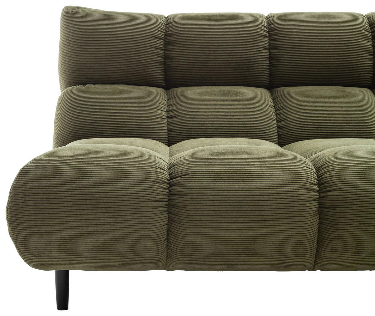 ECKSOFA Feincord Waldgrün  - Waldgrün/Schwarz, Design, Holz/Textil (215/288cm) - Pure Home Lifestyle