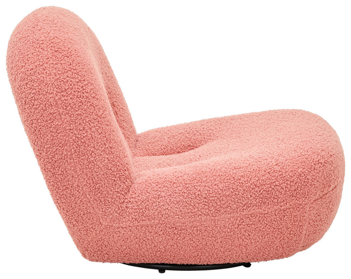 SESSEL Bouclé Koralle    - Koralle/Schwarz, MODERN, Textil/Metall (74/67/93cm) - MID.YOU