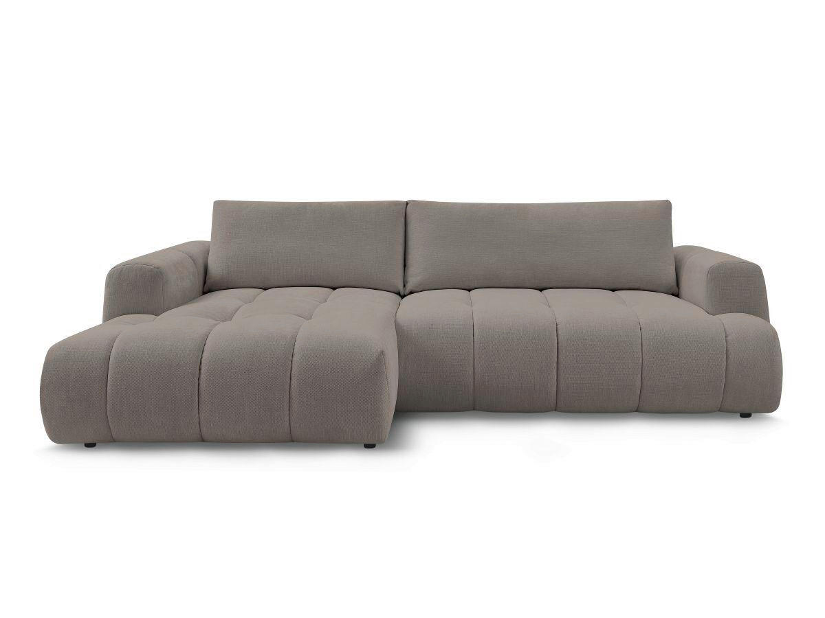 ECKSCHLAFSOFA FUJI Leinenoptik Taupe  inkl.  - Taupe/Schwarz, MODERN, Kunststoff/Textil (160/292cm)