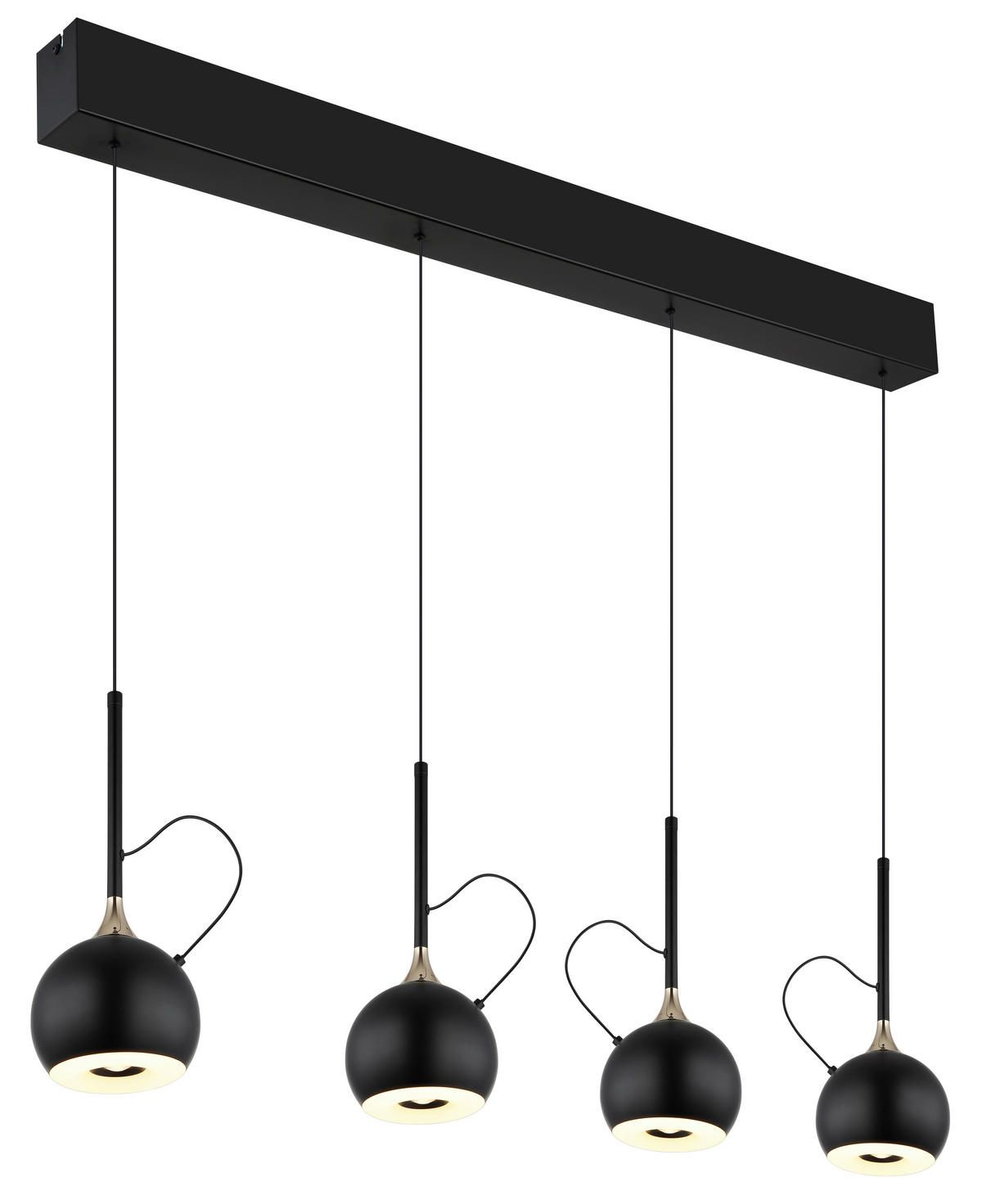 ZÁVĚSNÉ LED SVÍTIDLO, 93/12/150 cm - bílá/černá, Design, kov/plast (93/12/150cm) - Globo