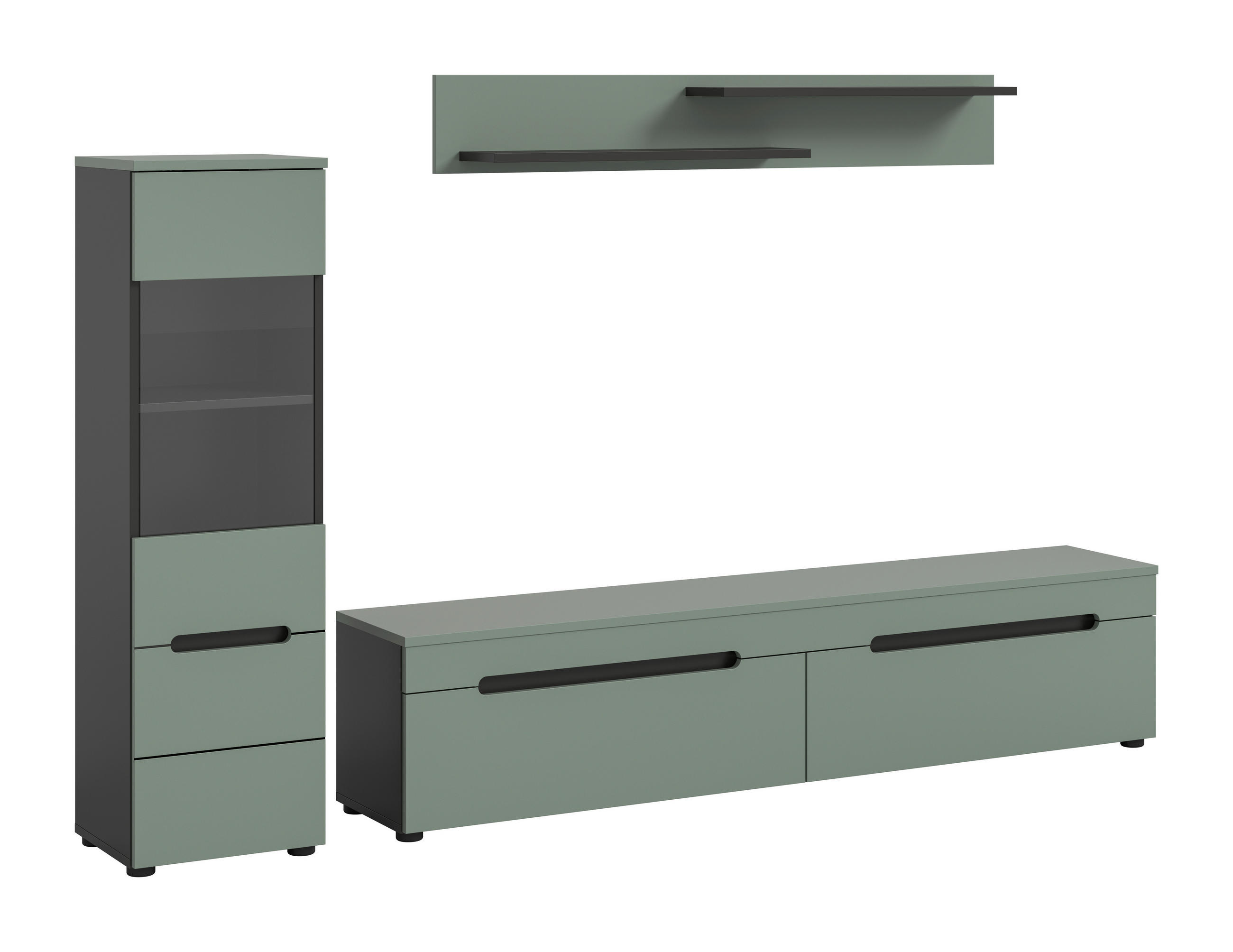 SZEKRÉNYSOR  - fekete, Design, műanyag/faalapú anyag (221/141/33cm) - Livetastic