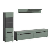 SZEKRÉNYSOR  - fekete, Design, műanyag/faalapú anyag (221/141/33cm) - Livetastic