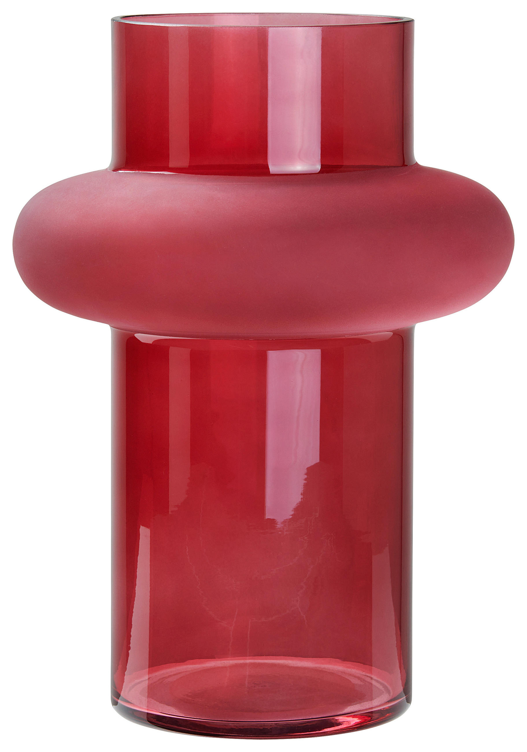 VÁZA, sklo, 24.5 cm - červená, Design, sklo (18/24,5cm) - Ambia Home