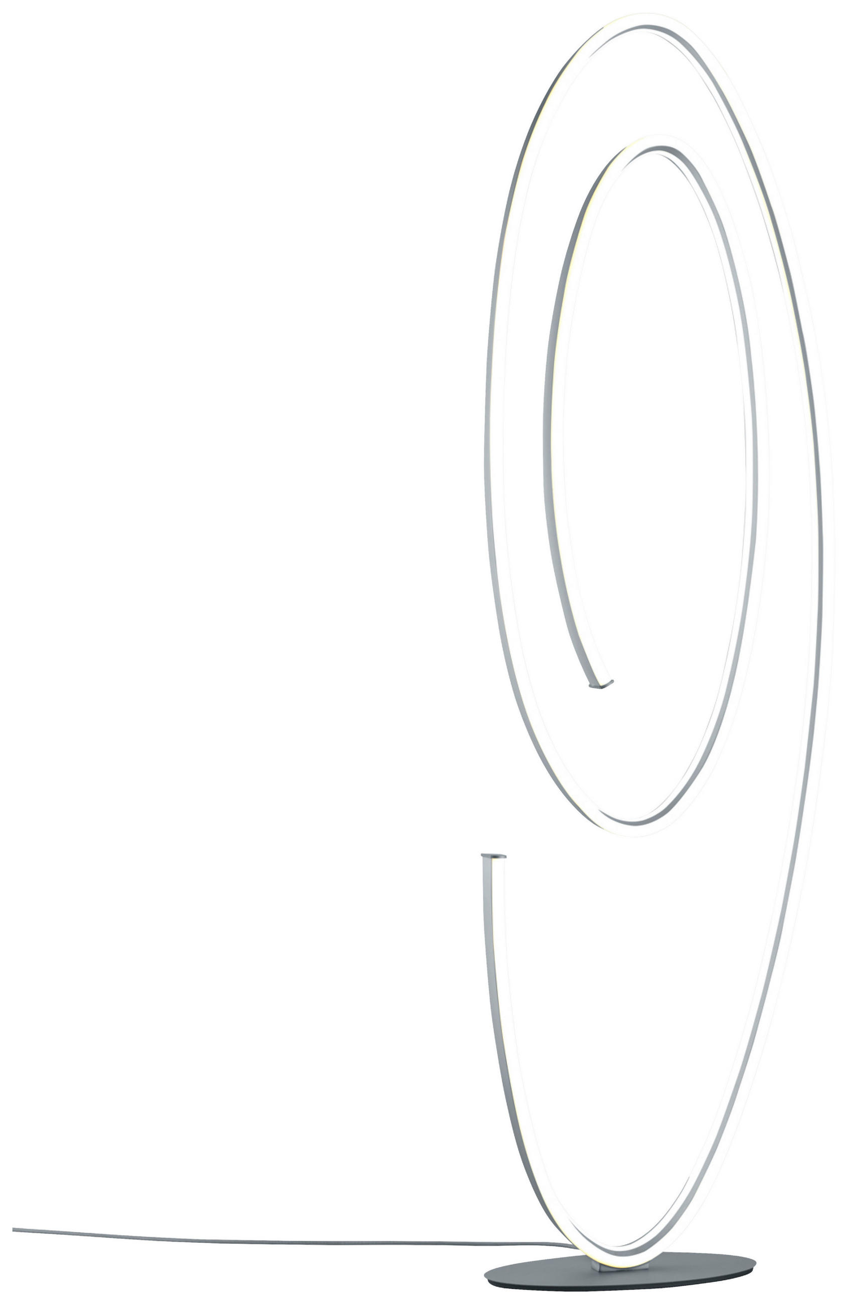 LED-STEHLEUCHTE 50/22/175 cm    - Weiß/Nickelfarben, Design, Kunststoff/Metall (50/22/175cm) - Cinque