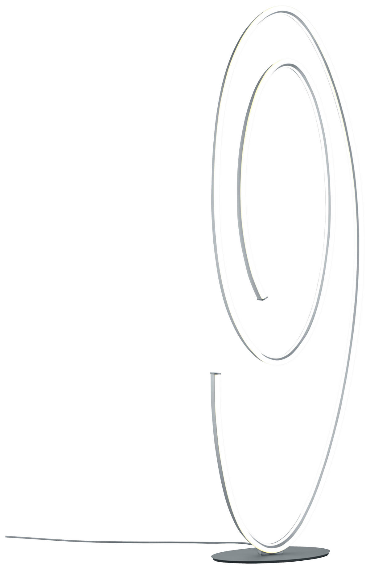 LED-STEHLEUCHTE 50/22/175 cm    - Weiß/Nickelfarben, Design, Kunststoff/Metall (50/22/175cm) - Cinque