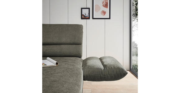 ECKSOFA in Flachgewebe Grün  279-327/176-217 cm  - Schwarz/Grün, Design, Textil/Metall (279-327/176-217cm) - Dieter Knoll