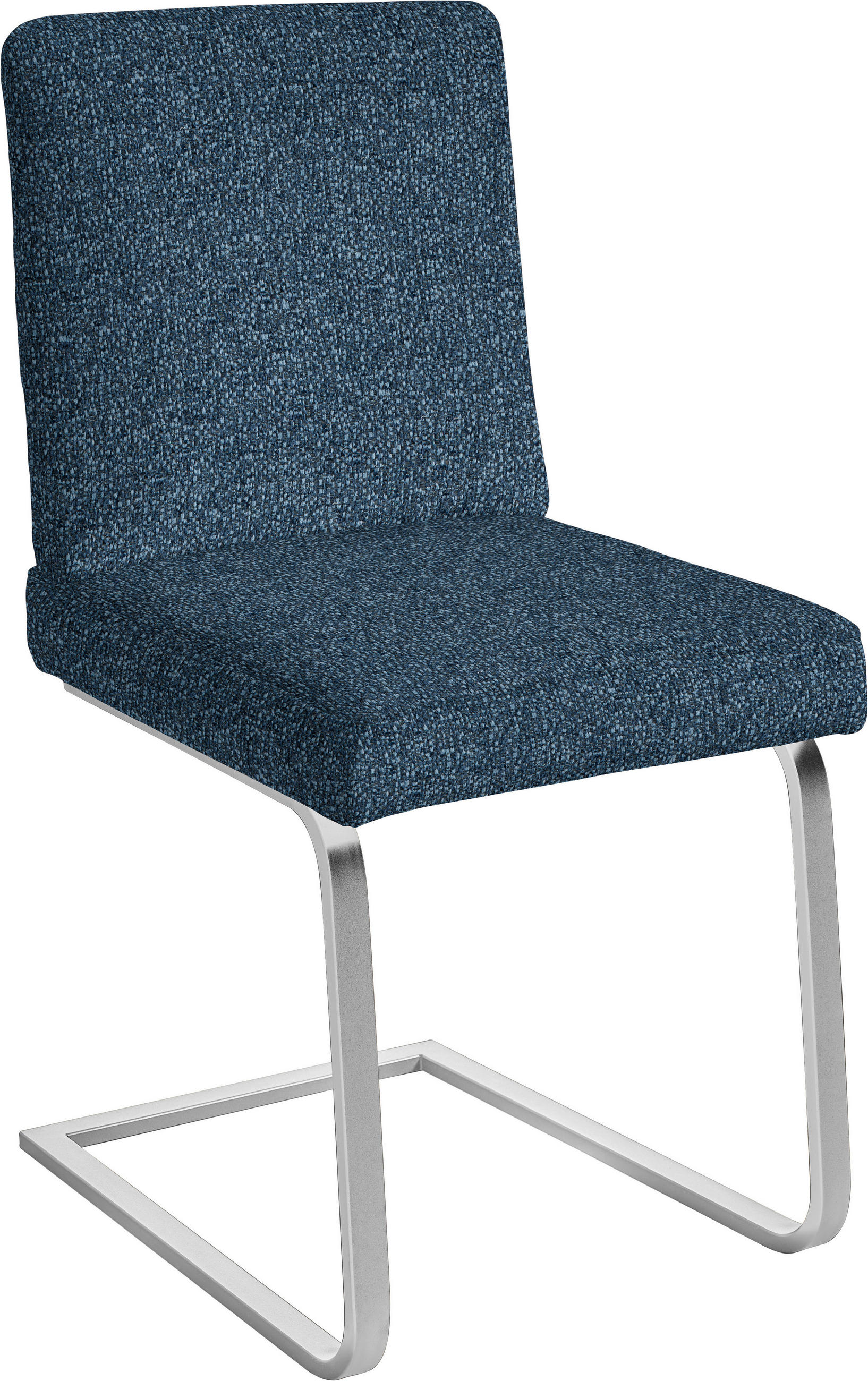 SCHWINGSTUHL  in Stahl Chenille  - Chromfarben/Dunkelblau, Design, Textil/Metall (46/92/60cm) - Dieter Knoll