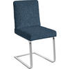SCHWINGSTUHL  in Stahl Chenille  - Chromfarben/Dunkelblau, Design, Textil/Metall (46/92/60cm) - Dieter Knoll
