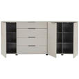 SIDEBOARD  225/99,7/42 cm 4 Schublade(n)  - Kaschmir/Schwarz, Design, Glas/Holzwerkstoff (225/99,7/42cm) - Novel