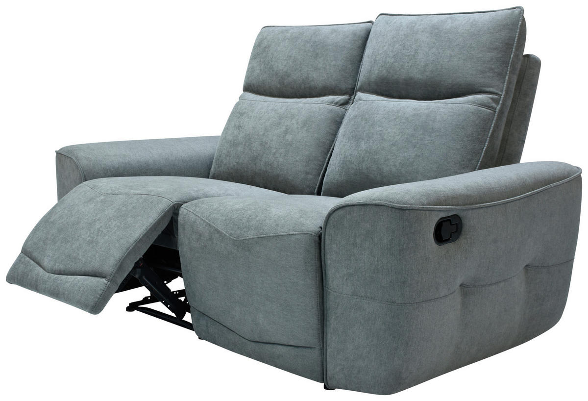 KÉTÜLÉSES KANAPÉ fém, műanyag, textil, faalapú anyag szürke  - fekete/szürke, Konventionell, műanyag/faalapú anyag (170cm) - Celina Home