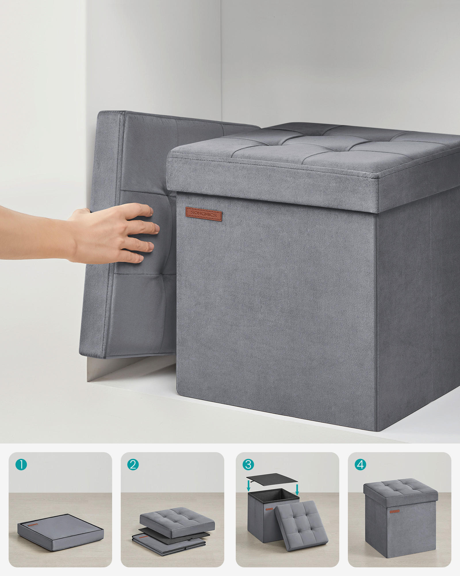 SITZBOX  - Grau, Basics, Textil (38/38/38cm)