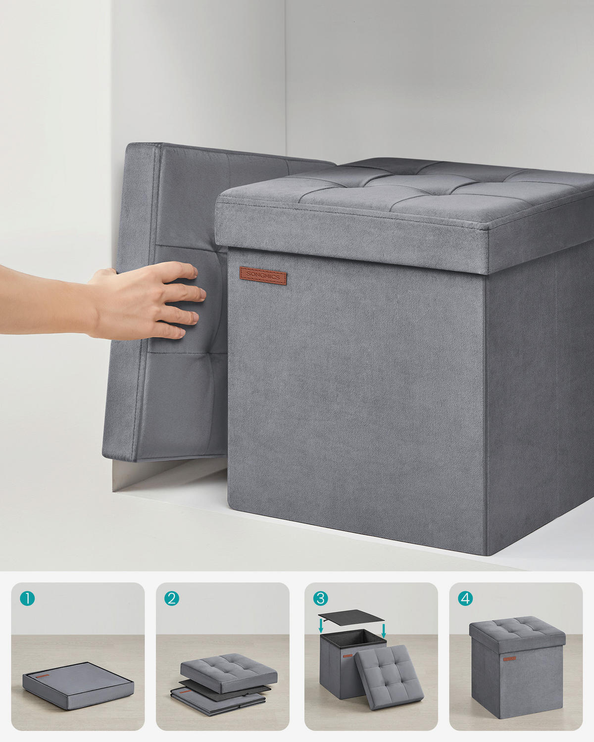 SITZBOX  - Grau, Basics, Textil (38/38/38cm)