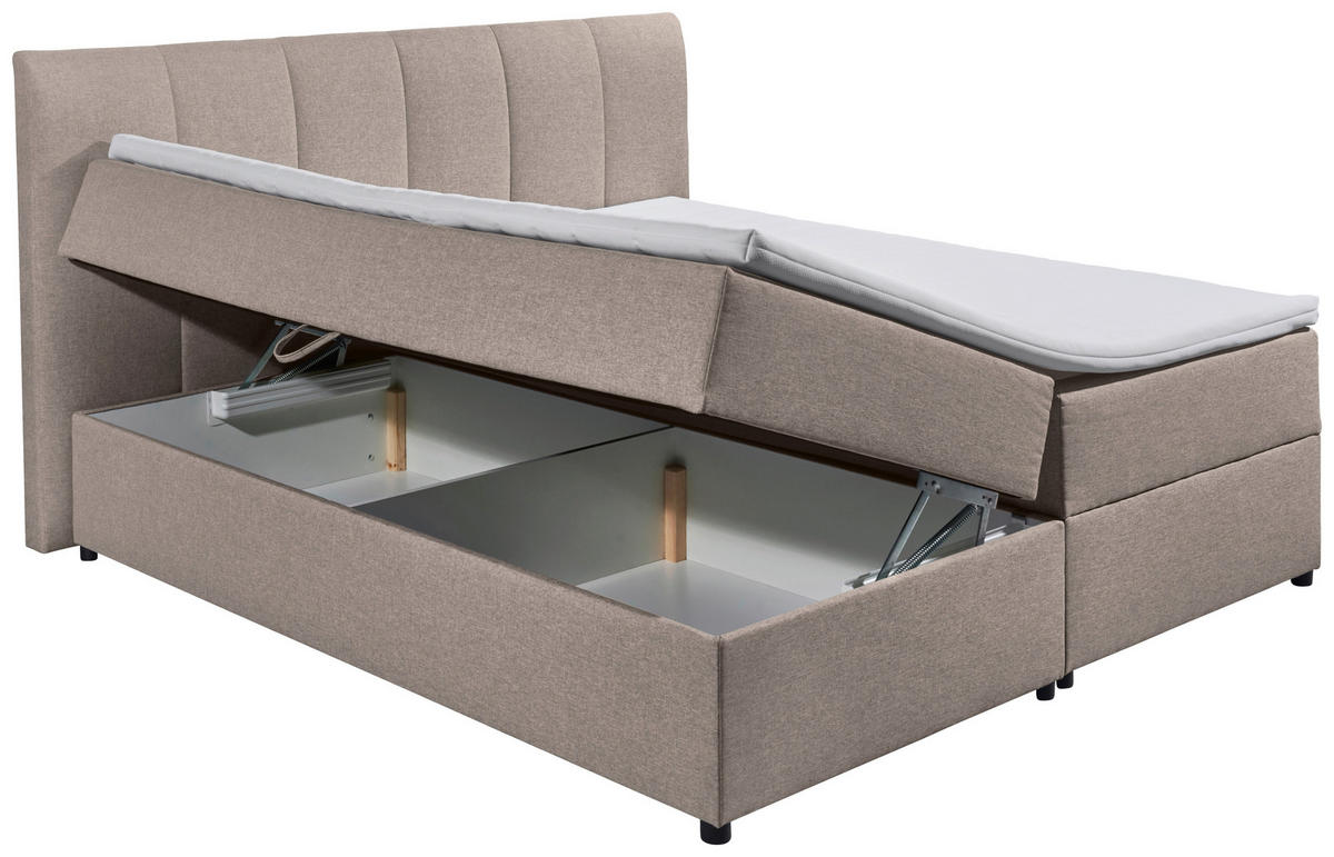 POSTEL BOXSPRING, 180/200 cm, jílová barva - černá/jílová barva, Basics, textil/plast (180/200cm) - MID.YOU