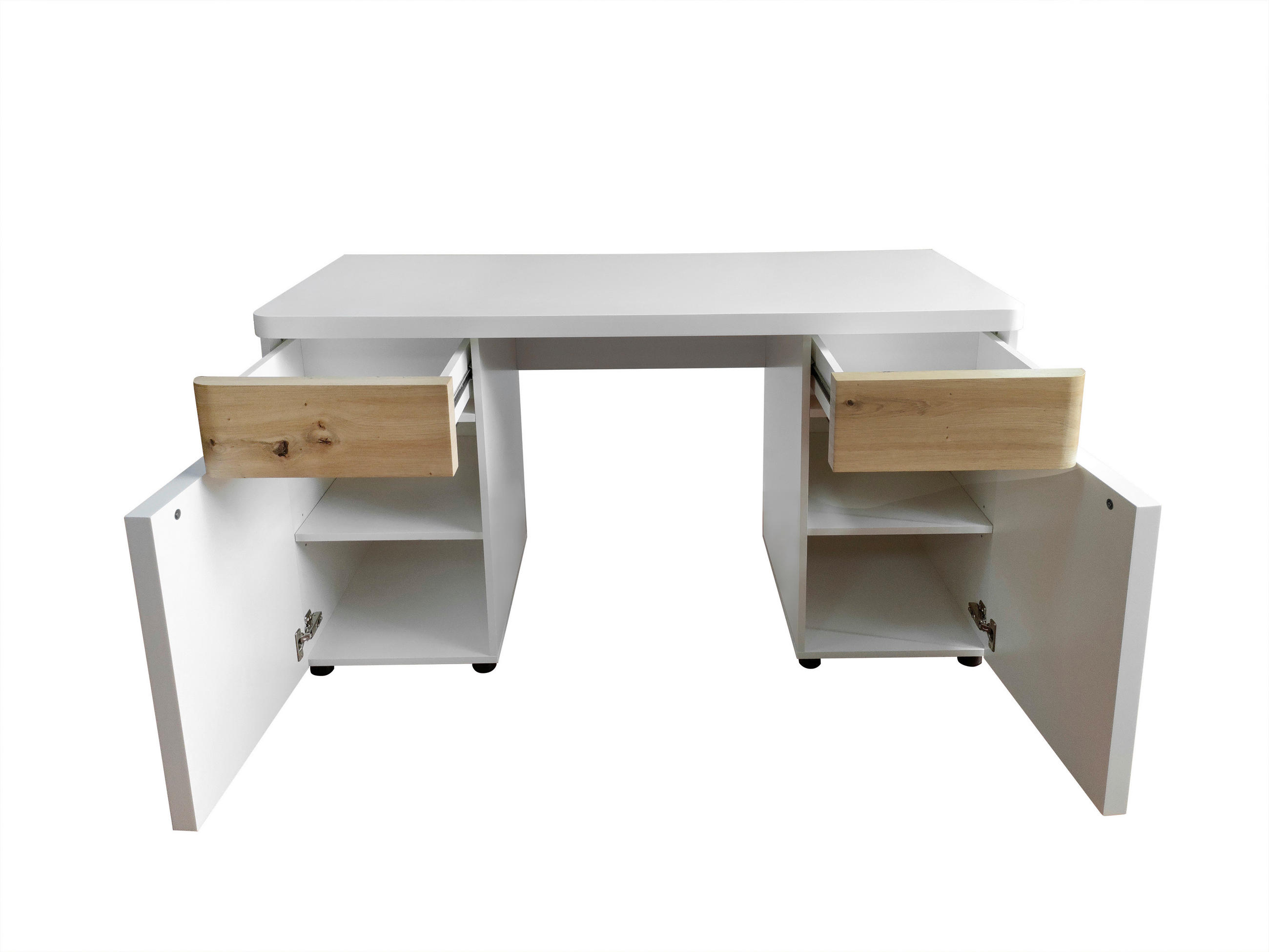 SCHREIBTISCH 140/55/75 cm  in Weiß, Eichefarben  - Eichefarben/Weiß, MODERN, Holzwerkstoff/Kunststoff (140/55/75cm) - MID.YOU