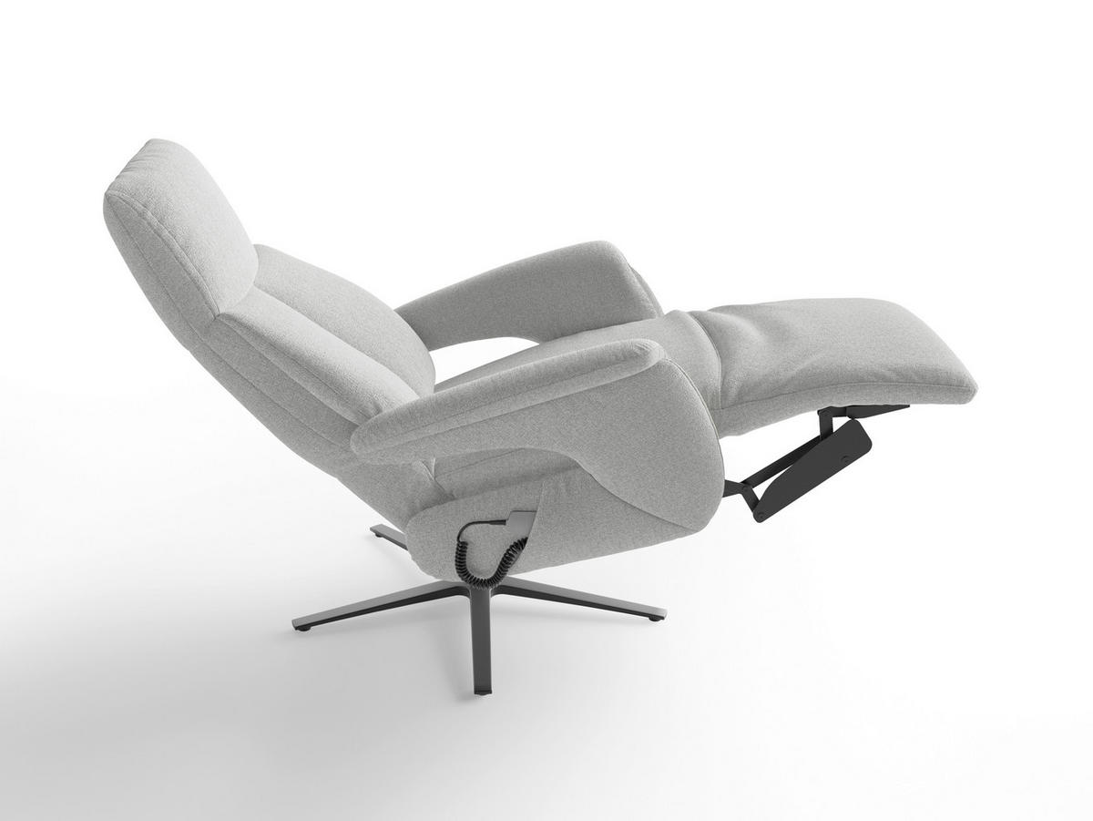 RELAXSESSEL Textil Silberfarben  - Silberfarben/Schwarz, Basics, Textil/Metall (75/110/85cm) - Sit & More