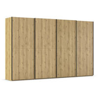 SCHWEBETÜRENSCHRANK 360/223/68 cm 4-türig Eichefarben  - Eichefarben/Schwarz, Design, Holz/Holzwerkstoff (360/223/68cm) - Novel