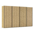 SCHWEBETÜRENSCHRANK 360/223/68 cm 4-türig Eichefarben  - Eichefarben/Schwarz, Design, Holz/Holzwerkstoff (360/223/68cm) - Novel