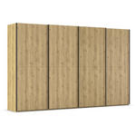 SCHWEBETÜRENSCHRANK 360/223/68 cm 4-türig Eichefarben  - Eichefarben/Schwarz, Design, Holz/Holzwerkstoff (360/223/68cm) - Novel