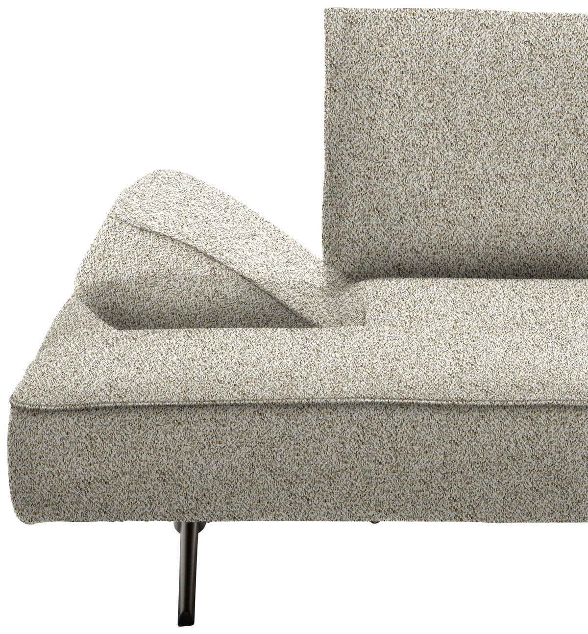 ECKSOFA Chenille Cappuccino  - Schwarz/Cappuccino, Design, Holz/Textil (132/240cm) - Koinor