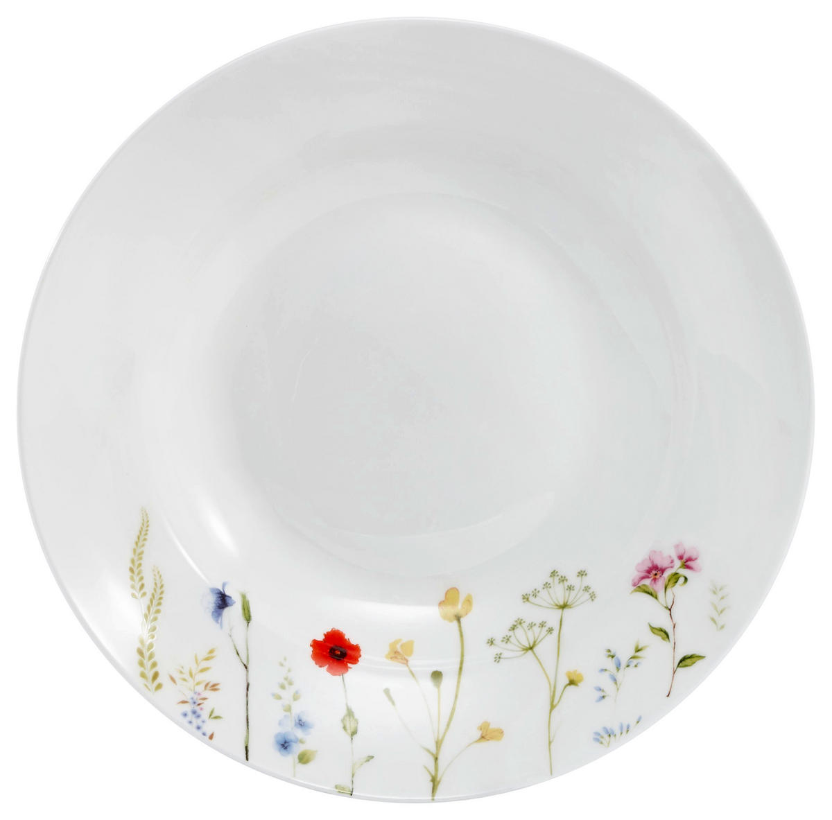 FARFURIE ADÂNCĂ 22,5 cm  - alb/multicolor, Basics, ceramică (22,5cm) - Novel