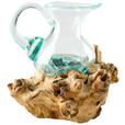 VASE 38 cm  - Klar/Ecru, Natur, Glas/Holz (28/38/22cm) - Ambia Home