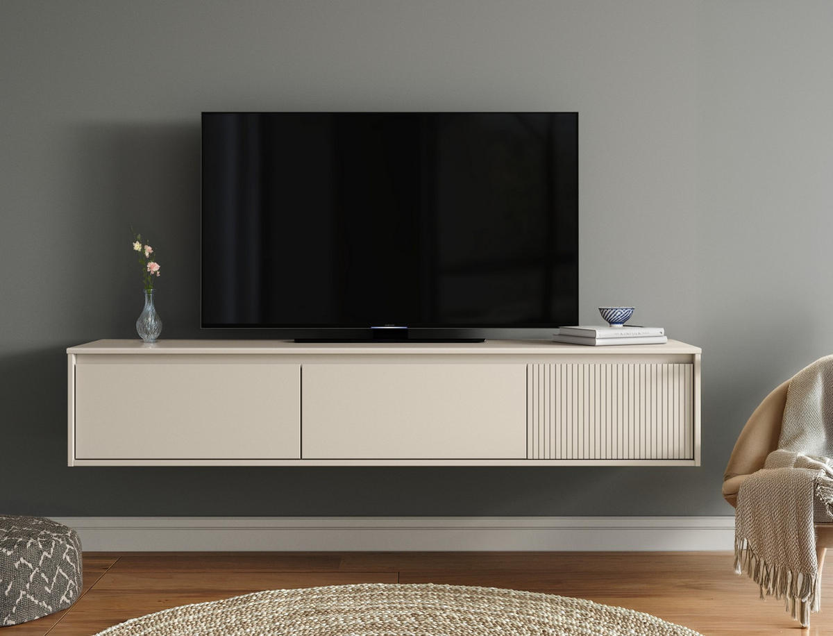 LOWBOARD Cava  in 180/33,5/42 cm  - Kaschmir, Design, Holz (180/33,5/42cm) - Livetastic