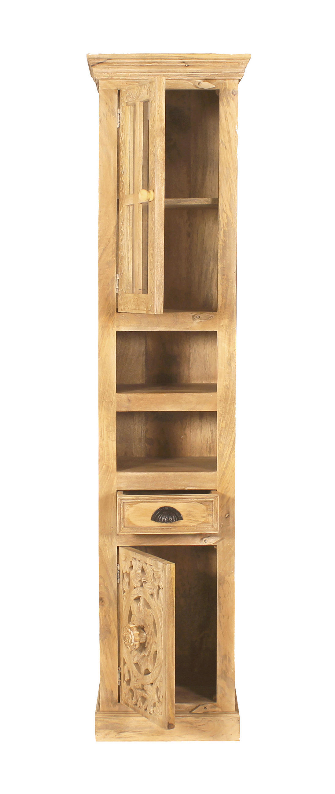 BADEZIMMER 5-teilig  in  - Schwarz/Naturfarben, Basics, Holz/Metall - Livetastic