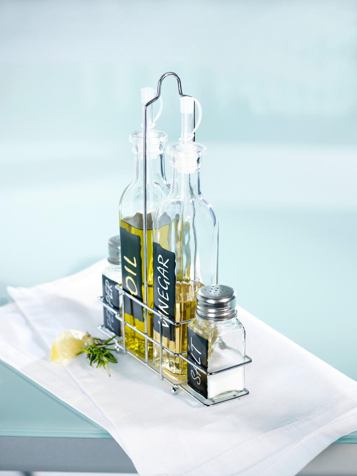 MENAGE-SET 5-teilig  - Klar, Basics, Glas/Kunststoff - Homeware Profession.