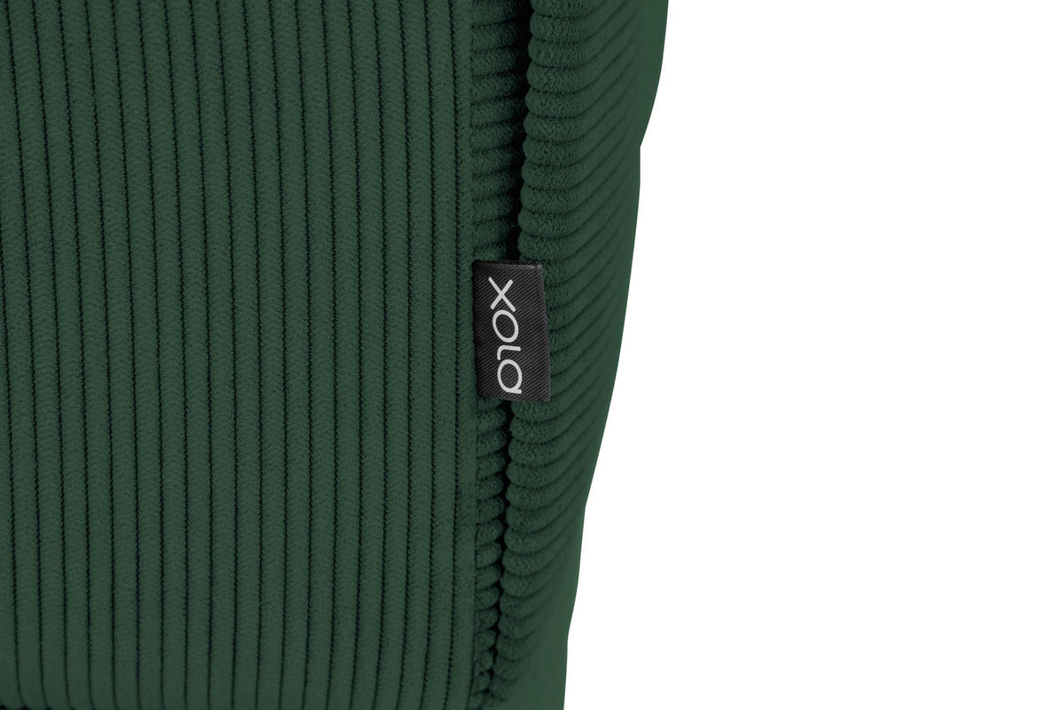 ECKSOFA ERNO in Cord Grün  262/183 cm  - Schwarz/Grün, Design, Textil/Metall (262/183cm) - MID.YOU