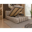 POLSTERBETT 140/200 cm,  in Beige, Lattenrost, Bettkasten,  - Birkefarben/Beige, Trend, Holz/Kunststoff (140/200cm) - Esposa