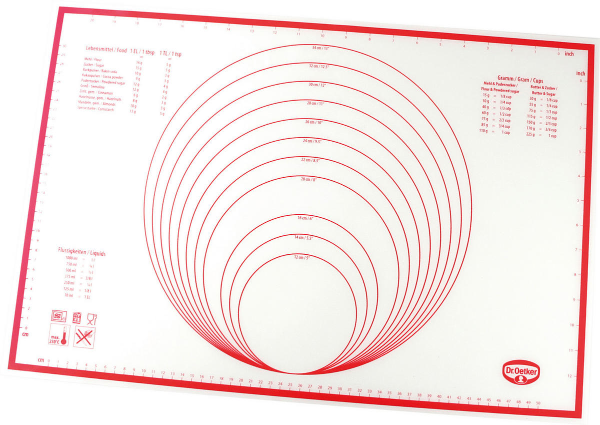 BACKMATTE - Rot/Weiß, Basics, Kunststoff (40/60cm) - Dr.Oetker