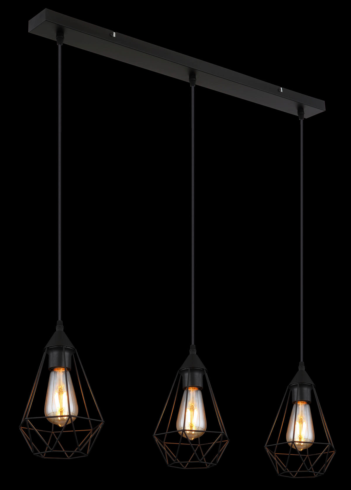 HÄNGELEUCHTE 79/17/120 cm    - Schwarz, Design, Textil/Metall (79/17/120cm) - Globo