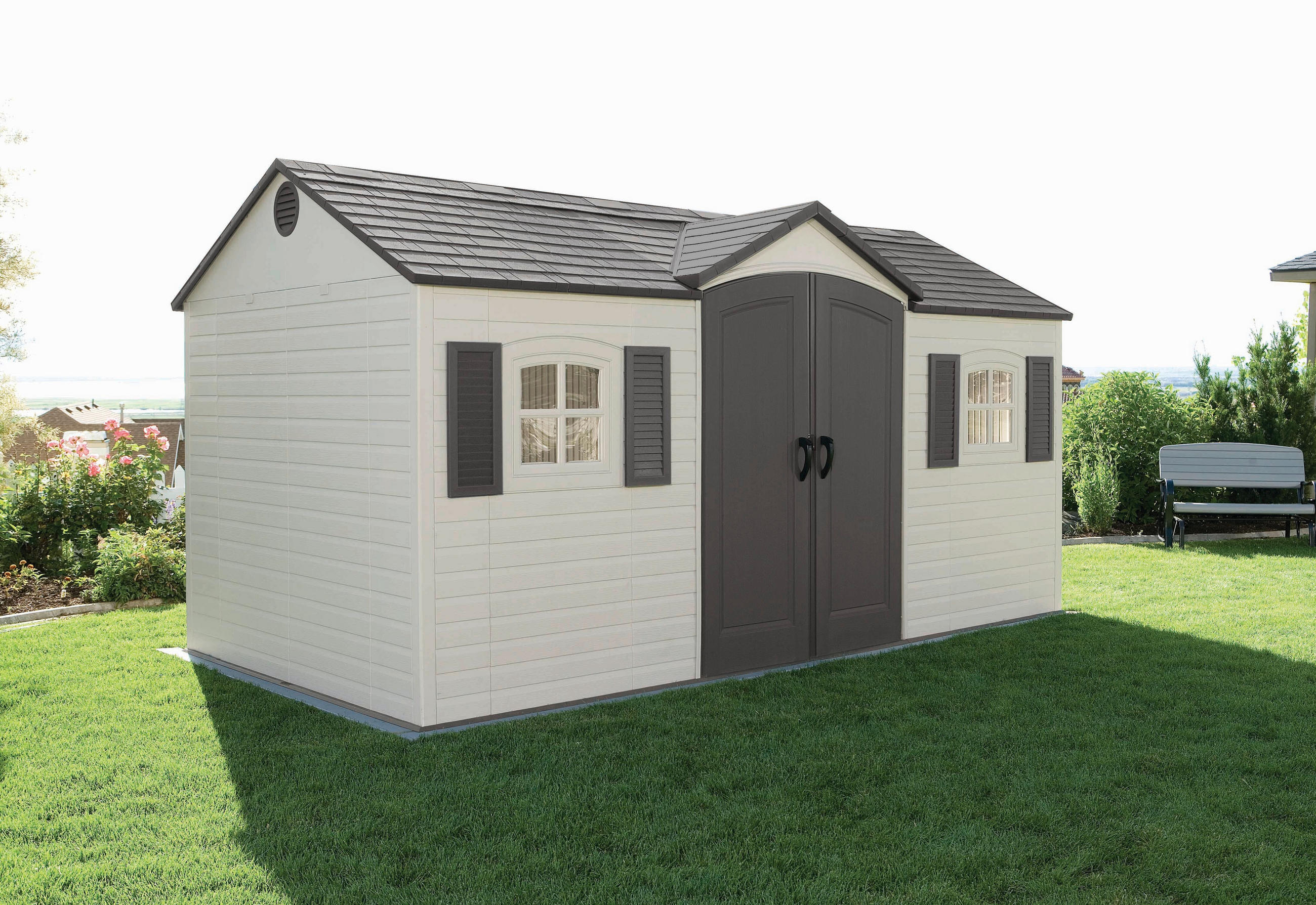 GERÄTEHAUS 457/244/244 cm  - Grau, Basics, Kunststoff (457/244/244cm) - Ambia Garden