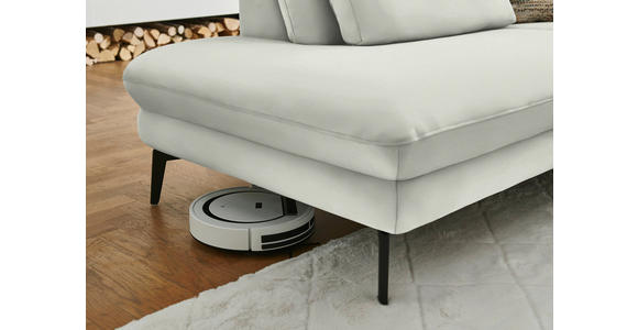 WOHNLANDSCHAFT  in Chenille, Flachgewebe Weiß  - Schwarz/Weiß, Design, Textil/Metall (208/344/180cm) - Dieter Knoll