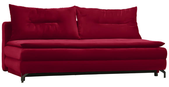 SCHLAFSOFA in Flachgewebe Rot  - Rot/Schwarz, MODERN, Textil/Metall (208/73/92/102cm) - Novel