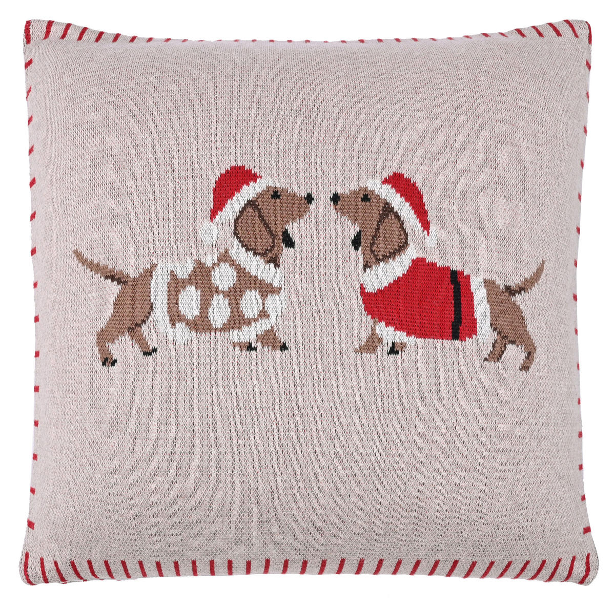 ZIERKISSEN  - Rot/Nussbaumfarben, LIFESTYLE, Textil (50/50cm) - X-Mas