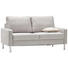 ZWEISITZER-SOFA Mikrofaser Hellgrau - Hellgrau/Alufarben, Design, Textil/Metall (164/86/97cm) - HOM`IN