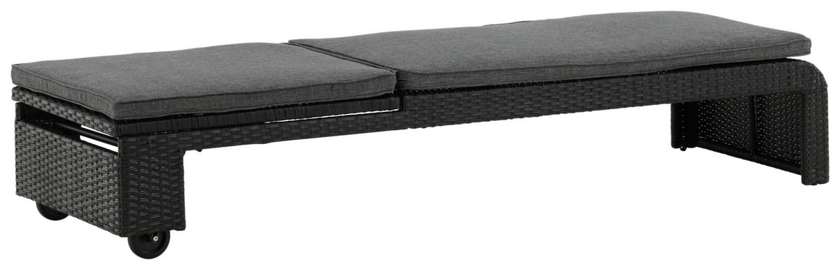 SONNENLIEGE 60/32/196 cm  - Schwarz, KONVENTIONELL, Kunststoff (60/32/196cm) - Gardenson
