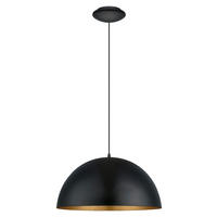 HÄNGLAMPA Gaetano 1 53/150 cm  - svart/guldfärgad, Basics, metall (53/150cm) - Eglo