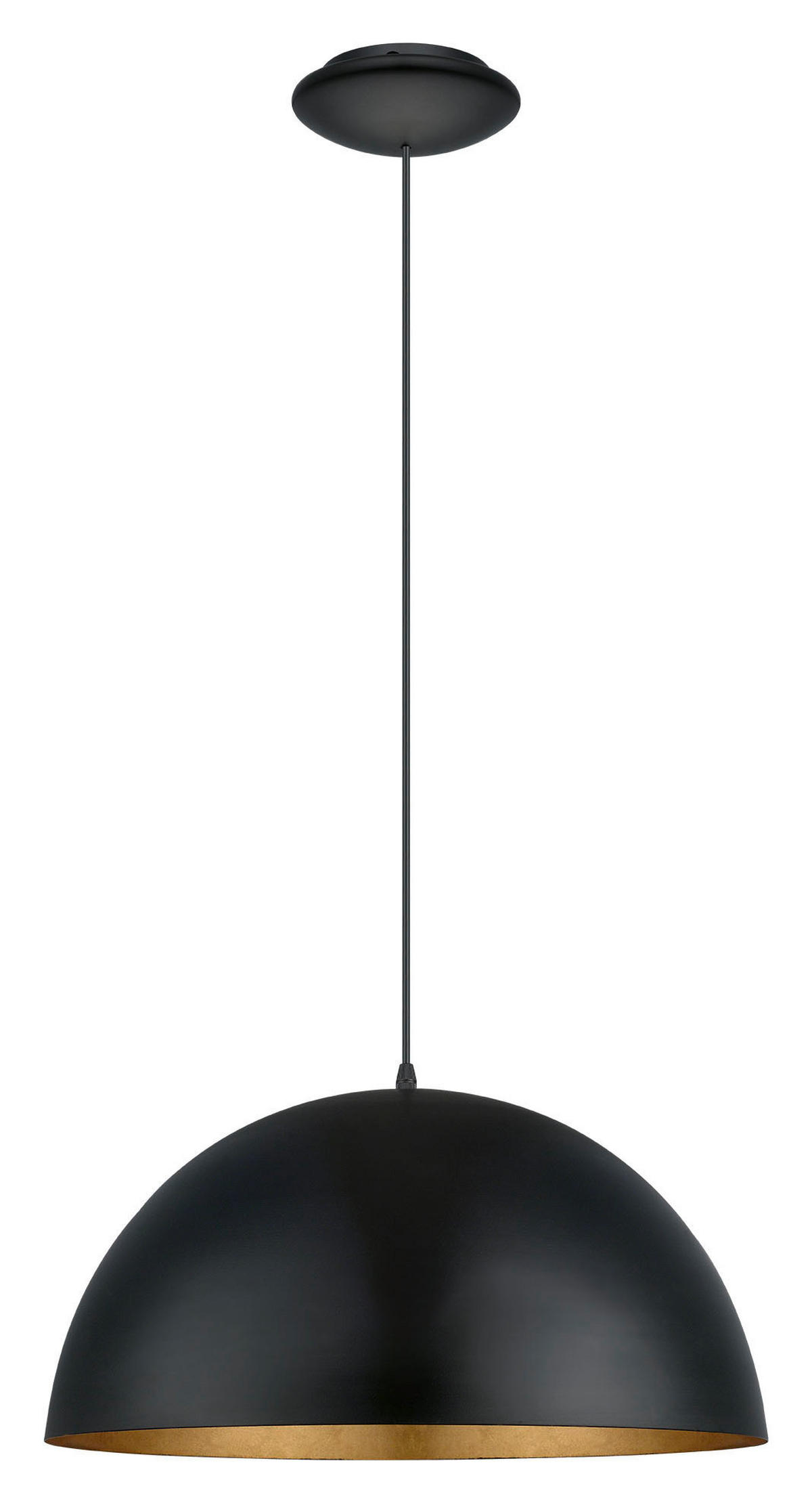 HÄNGLAMPA Gaetano 1 53/150 cm  - svart/guldfärgad, Basics, metall (53/150cm) - Eglo
