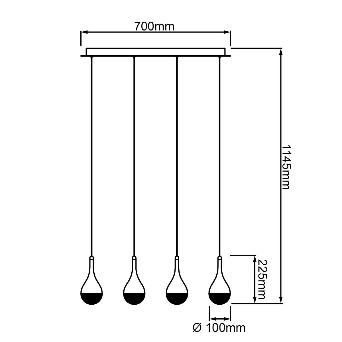 LED-HÄNGELEUCHTE 70/9/114,50 cm  - Chromfarben, Design, Glas/Metall (70/9/114,50cm) - Brilliant